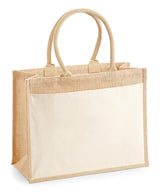 Cotton pocket jute shopper — Natural