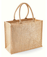 Shimmer jute shopper — Natural Gold