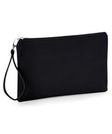 Canvas wristlet pouch — Black/Black