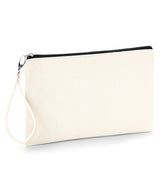 Canvas wristlet pouch — Natural/Black