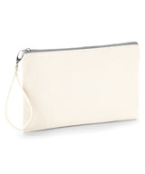 Canvas wristlet pouch — Natural/Light Grey