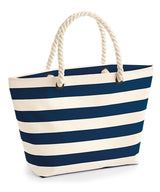Nautical beach bag — Natural/Navy