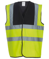 Hi-vis 2-band-and-braces waistcoat (HVW100) — Black Yoke/Yellow