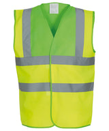 Hi-vis 2-band-and-braces waistcoat (HVW100) — Lime Yoke/Yellow