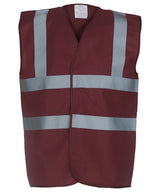 Hi-vis 2-band-and-braces waistcoat (HVW100) — Maroon