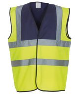Hi-vis 2-band-and-braces waistcoat (HVW100) — Navy Yoke/Yellow