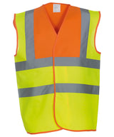Hi-vis 2-band-and-braces waistcoat (HVW100) — Orange Yoke/Yellow
