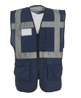 Multifunctional executive hi-vis waistcoat (HVW801) — Navy
