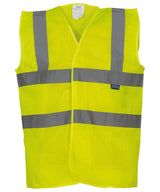 Top cool open mesh 2-band-and-braces waistcoat (HVW120) — Yellow