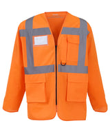 Hi-vis executive long sleeve waistcoat (HVJ800) — Orange