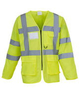 Hi-vis executive long sleeve waistcoat (HVJ800) — Yellow
