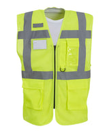 Hi-vis top cool open-mesh executive waistcoat (HVW820) — Yellow
