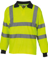 Hi-vis long sleeve polo (HVJ310) — Yellow