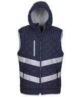 Hi-vis Kensington hooded gilet (HV007) — Navy