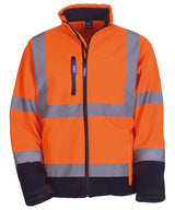 Hi-vis softshell jacket (HVK09) — Orange/Navy