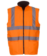 Hi-vis reversible fleece bodywarmer (HV008F) — Orange