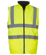 Hi-vis reversible fleece bodywarmer (HV008F) — Yellow