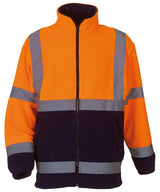 Hi-vis heavyweight fleece jacket (HVK08) — Orange/Navy