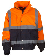 Hi-vis two-tone bomber jacket (HVP218) — Orange/Navy