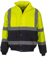 Hi-vis two-tone bomber jacket (HVP218) — Yellow/Navy