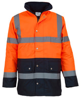 Hi-vis two-tone motorway jacket (HVP302) — Orange/Navy