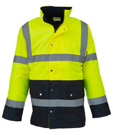 Hi-vis two-tone motorway jacket (HVP302) — Yellow/Navy