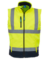 Hi-vis softshell gilet (HV006) — Yellow/Navy