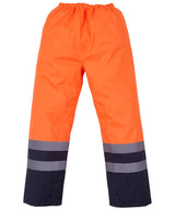 Hi-vis waterproof overtrousers (HVS463) — Orange/Navy