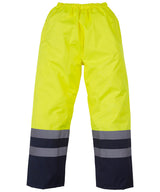 Hi-vis waterproof overtrousers (HVS463) — Yellow/Navy