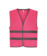 Hi-vis reflective border kids waistcoat (HVW102CH) — Fluo Pink
