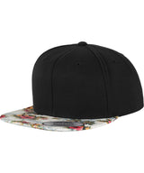 Fashion print snapback (6089DESIGNER) — Black/Floral Mint