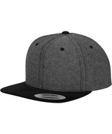 Chambray-suede snapback (6089CH) — Black/Black