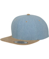 Chambray-suede snapback (6089CH) — Blue/Beige