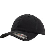 Flexfit garment washed cotton dad hat (6997) — Black
