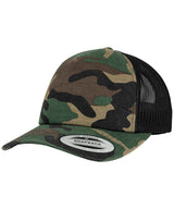 Camo trucker cap (6606C) — Wood Camo/Black