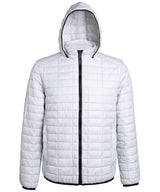 Honeycomb hooded jacket — White