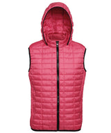 Honeycomb hooded gilet — Red
