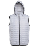 Honeycomb hooded gilet — White