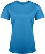 Ladies' short-sleeved sports T-shirt — Aqua Blue