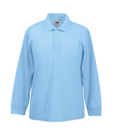 Kids long sleeve 65/35 polo — Sky