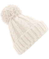 Cable knit melange beanie — Oatmeal