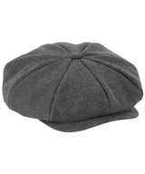 Heritage baker boy cap — Charcoal Herringbone