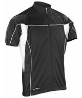 Spiro bikewear full-zip top — Black/White