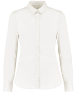 Women's stretch Oxford shirt long-sleeved (tailored fit) — White