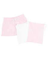 Women's short pyjama set (in a bag) — White/Pink/White Stripe