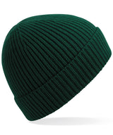 Engineered knit ribbed beanie — Bottle Green