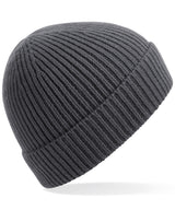 Engineered knit ribbed beanie — Graphite Grey
