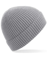 Engineered knit ribbed beanie — Light Grey