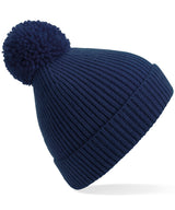 Engineered knit ribbed pom pom beanie — Oxford Navy
