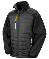 Compass padded softshell jacket — Black/Yellow